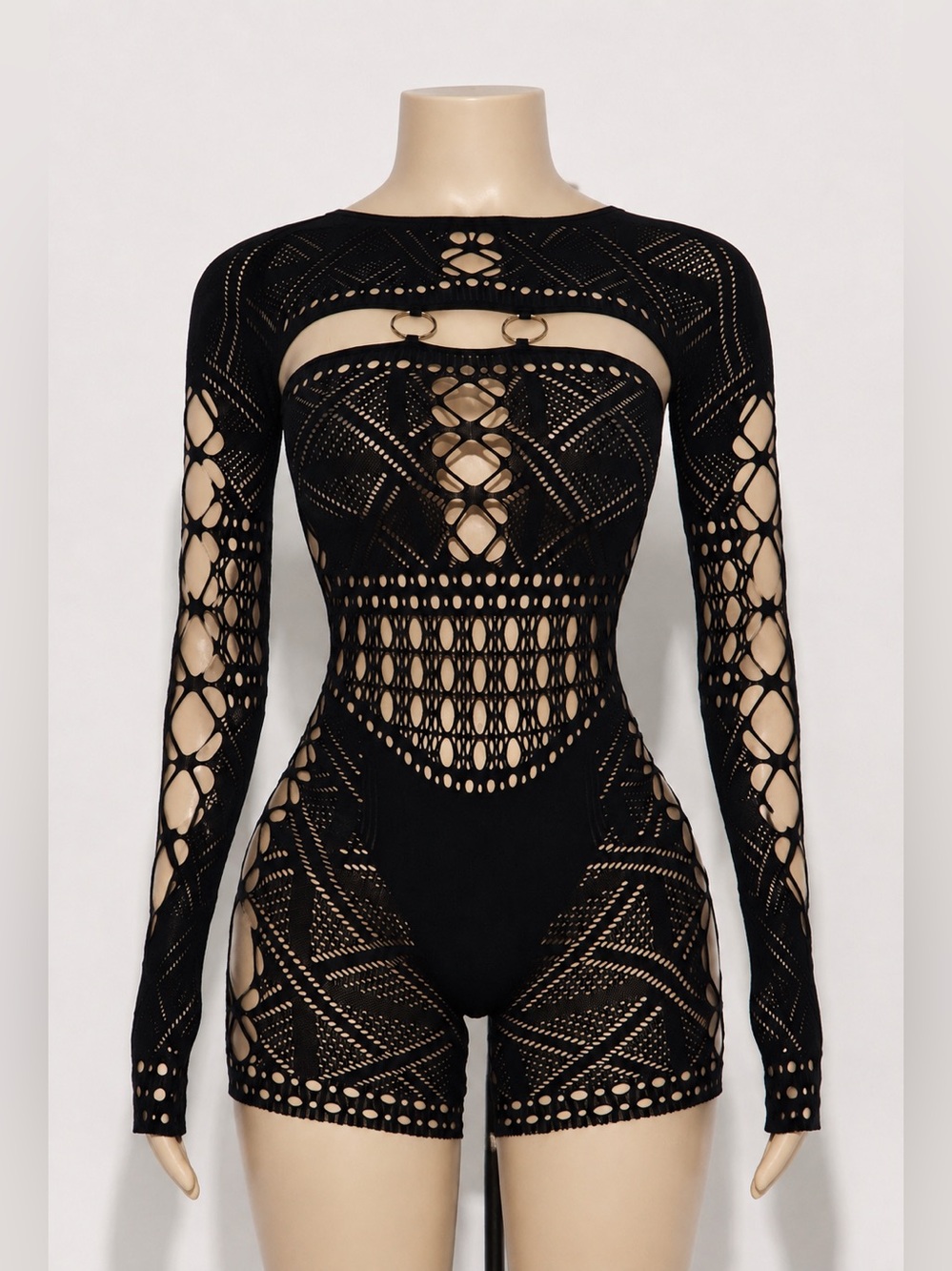 Fashion Nova Really Like Your Body Seamless Romper NEW Black - Picture 2 of 10